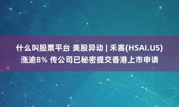 什么叫股票平台 美股异动 | 禾赛(HSAI.US)涨逾8% 传公司已秘密提交香港上市申请