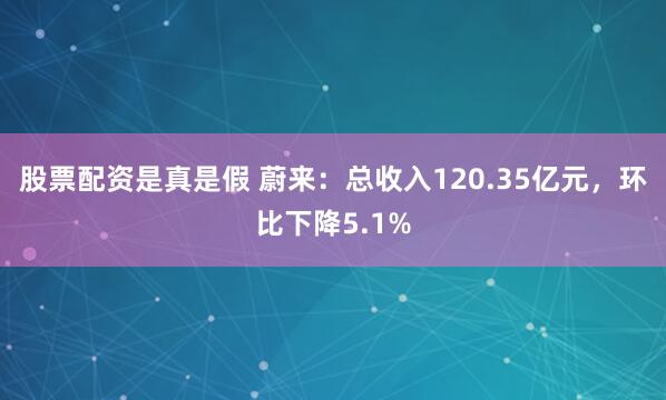 股票配资是真是假 蔚来：总收入120.35亿元，环比下降5.1%