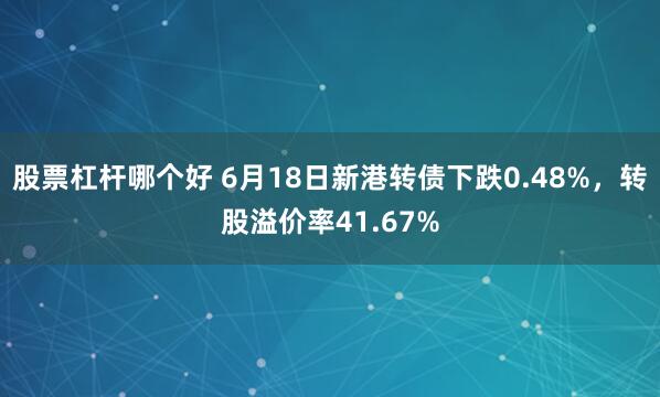 股票杠杆哪个好 6月18日新港转债下跌0.48%，转股溢价率41.67%
